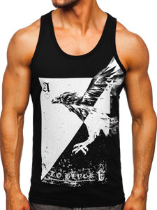 Μαυρο μπλουζακι tank top τυπου μποξερ με σταμπα Bolf 14829