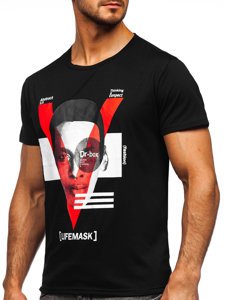 Μαυρο T-shirt ανδρικο με εκτυπωση Bolf KS2552