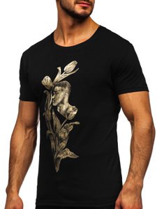 Μαυρο T-shirt ανδρικο με εκτυπωση Bolf Y70052