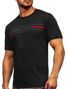 Μαυρο T-shirt ανδρικο με σταμπα Bolf 14802