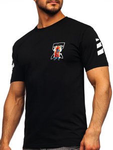 Μαυρο T-shirt ανδρικο με σταμπα Bolf 2607