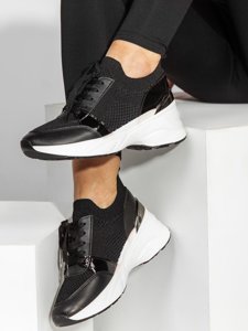 Μαύρα γυναικεία παπούτσια sneakers Bolf YD6060