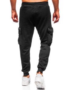 Μαύρα παντελόνια ανδρικά cargo joggers φόρμας Bolf K17