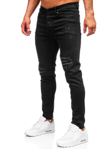 Μαύρα παντελόνια τζιν ανδρικά slim fit Bolf 6382