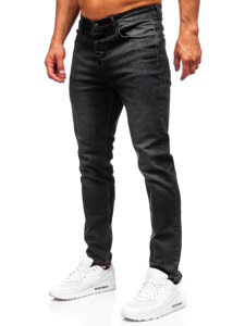 Μαύρα παντελόνια τζιν ανδρικά slim fit Bolf 6489