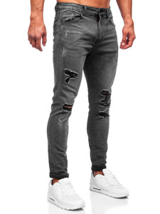 Μαύρα τζιν παντελόνια ανδρικά slim fit Bolf KS2081