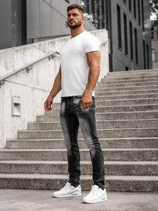 Μαύρα τζιν παντελόνια ανδρικά slim fit Bolf MP0001N