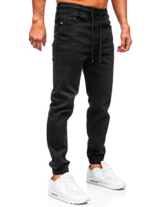 Μαύρα τζιν παντελόνια joggers ανδρικά Bolf 8160