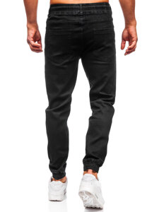 Μαύρα τζιν παντελόνια joggers ανδρικά Bolf 8160