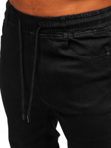 Μαύρα τζιν παντελόνια joggers ανδρικά Bolf 8162