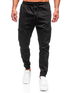 Μαύρα υφασμάτινα jogger cargo ανδρικά Bolf 384A