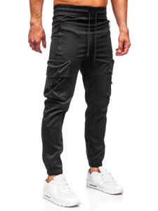 Μαύρα cargo παντελόνια jogger ανδρικά Bolf HSS299