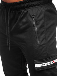 Μαύρα cargo παντελόνια jogger ανδρικά Bolf JX5063