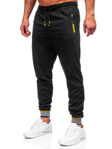 Μαύρα jogger αθλητικά παντελόνια ανδρικά Bolf K10332