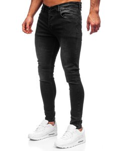 Μαύρο ανδρικά τζιν παντελόνια skinny fit Bolf R924