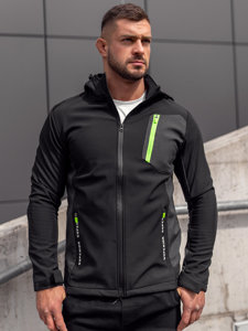 Μαύρο ανδρικό μεταβατικό μπουφάν softshell Bolf HM188