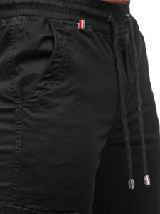 Μαύρο ανδρικό παντελόνι jogger cargo Bolf MP0201N