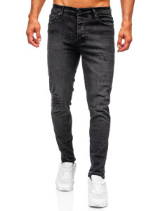 Μαύρο ανδρικό τζιν παντελόνι slim fit Bolf 6498