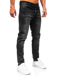 Μαύρο ανδρικό τζιν παντελόνι slim fit Bolf 6504