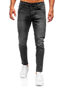 Μαύρο ανδρικό τζιν παντελόνι slim fit Bolf 6523