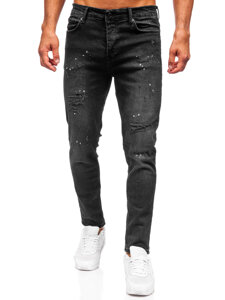 Μαύρο ανδρικό τζιν παντελόνι slim fit Bolf 6530