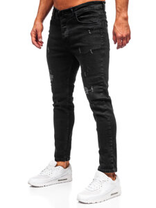 Μαύρο ανδρικό τζιν παντελόνι slim fit Bolf 6853