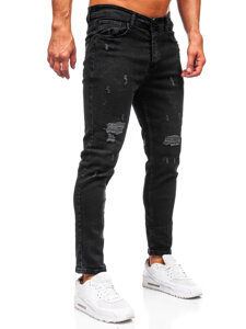 Μαύρο ανδρικό τζιν παντελόνι slim fit Bolf 6853