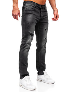 Μαύρο ανδρικό τζιν παντελόνι slim fit Bolf MP0018N