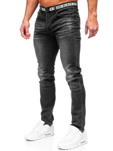 Μαύρο ανδρικό τζιν παντελόνι slim fit Bolf MP0083N