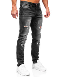 Μαύρο ανδρικό τζιν παντελόνι slim fit Bolf MP0086N