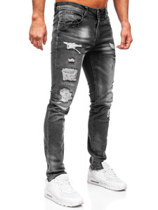 Μαύρο ανδρικό τζιν παντελόνι slim fit Bolf MP0156N