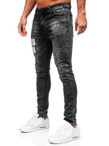 Μαύρο ανδρικό τζιν παντελόνι slim fit Bolf TF291