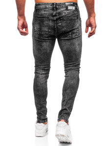 Μαύρο ανδρικό τζιν παντελόνι slim fit Bolf TF291