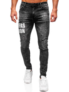 Μαύρο ανδρικό τζιν παντελόνι slim fit Bolf TF291