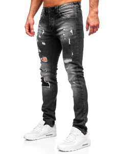 Μαύρο ανδρικό τζιν slim fit Bolf MP0089N