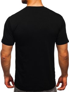 Μαύρο ανδρικό t-shirt με εκτύπωση Bolf 14402