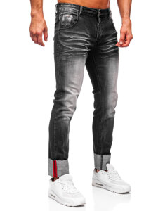 Μαύρο τζιν παντελόνι ανδρικό slim fit Bolf MP0106N