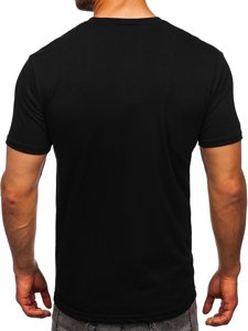 Μαύρο T-shirt ανδρικό με στάμπα Bolf 0303