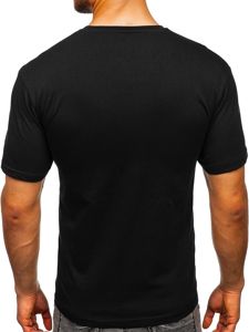 Μαύρο T-shirt ανδρικό με στάμπα Bolf 14315