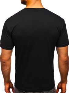 Μαύρο T-shirt ανδρικό με στάμπα Bolf 14336