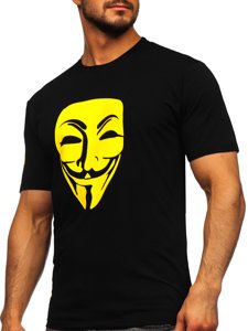 Μαύρο T-shirt ανδρικό με στάμπα Bolf 192367