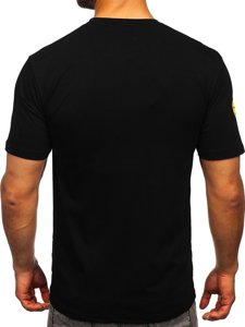 Μαύρο T-shirt ανδρικό με στάμπα Bolf 192367