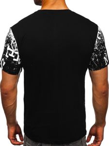 Μαύρο T-shirt ανδρικό με στάμπα Bolf JS10650