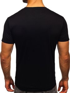 Μαύρο T-shirt ανδρικό με στάμπα Bolf KS2385