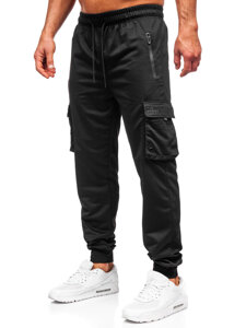 Μαύρο cargo ανδρικό παντελόνι jogger φόρμας Bolf JX6360