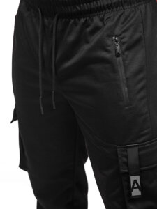 Μαύρο cargo ανδρικό παντελόνι jogger φόρμας Bolf JX6362