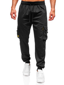 Μαύρο cargo ανδρικό παντελόνι jogger φόρμας Bolf JX6363