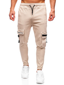 Μπεζ jogger cargo παντελόνια ανδρικά Bolf 6685