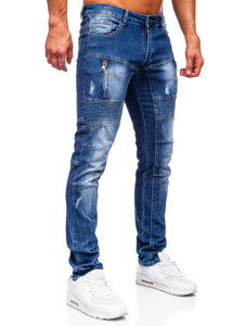 Μπλε ανδρικό τζιν slim fit Bolf MP0046B