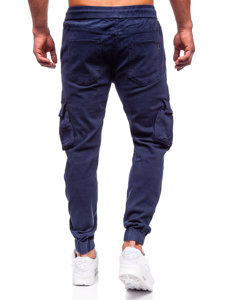 Μπλε μαρέν ανδρικό τζιν παντελόνι jogger cargo  Bolf MP0105BS